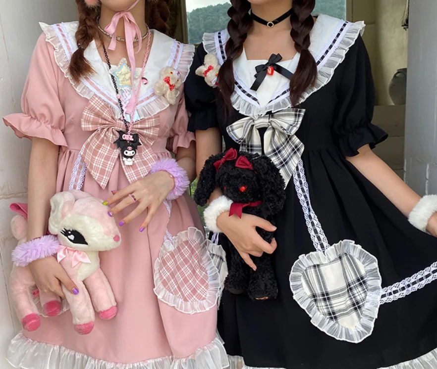 Japanische süße lolita kleid vintage puppe farbe hohe taille niedlich druck viktorianischen kleid kawaii mädchen gothic lolita op loli cos