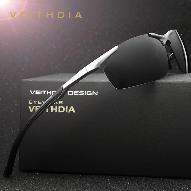 VEITHDIA Brand Designer Men\'s Sunglasses Aluminum Magnesium Polarized UV400 Sun Glasses Cycling Sports Male Outdoor Eyewear 6592