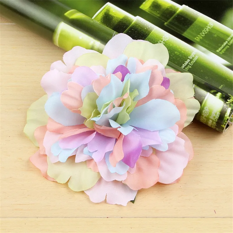 5Pcs/lot 10cm large Artificial Flower Silk Flower Head Wedding Home Decoration Wreath Headwear Shoes Hat DIY Craft Fake Flower