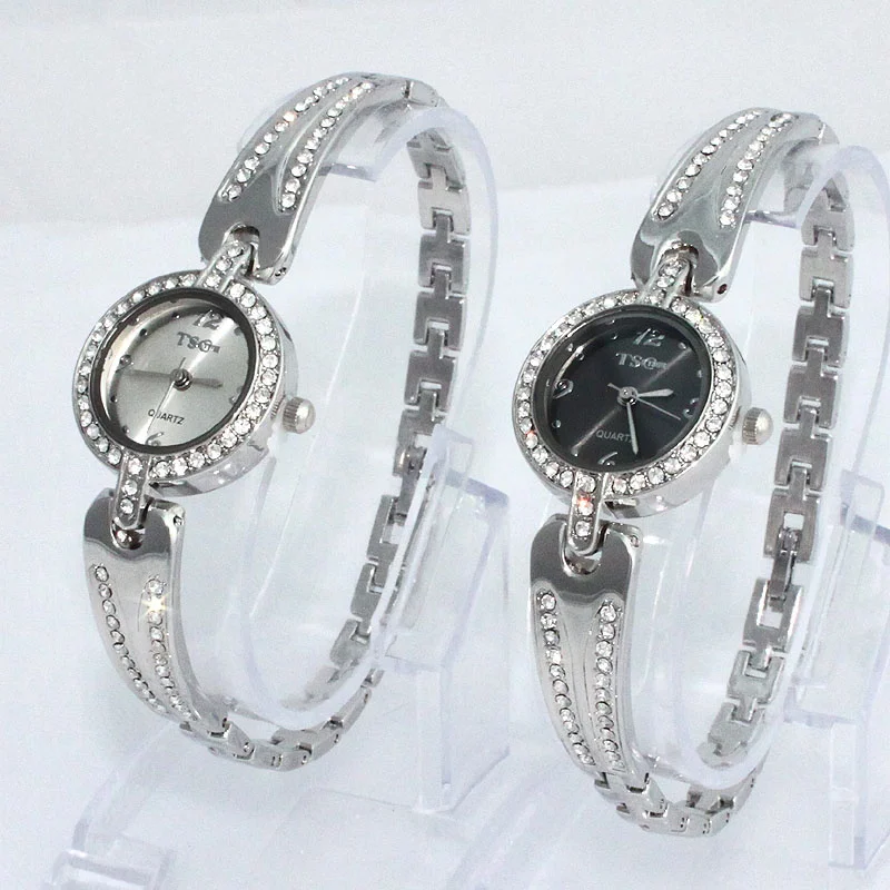 

Casual Popular Fashion Lady Women Girl Watch Stainless Steel Band Luxury Dress Wristwatch 2 Colors Available