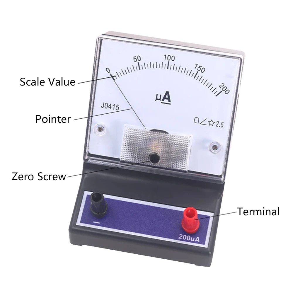 Pointer type DC microammeter range 0-200uA Physical electricity experiment Teaching instrument high-precision high sensitivity