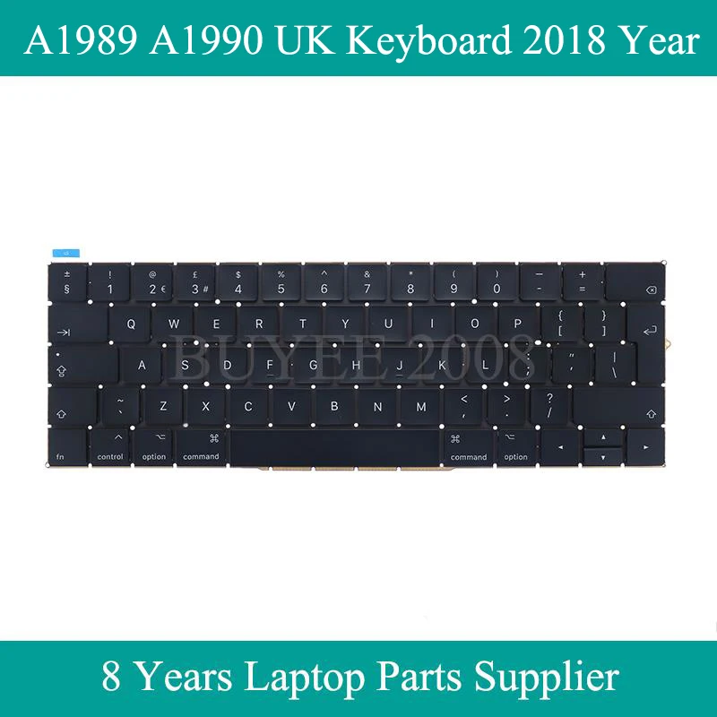 

13.3 Inch Laptop Keyboard English Replacement Original For Macbook Pro Retina A1989 A1990 UK Keyboard 2018 Year Big Enter