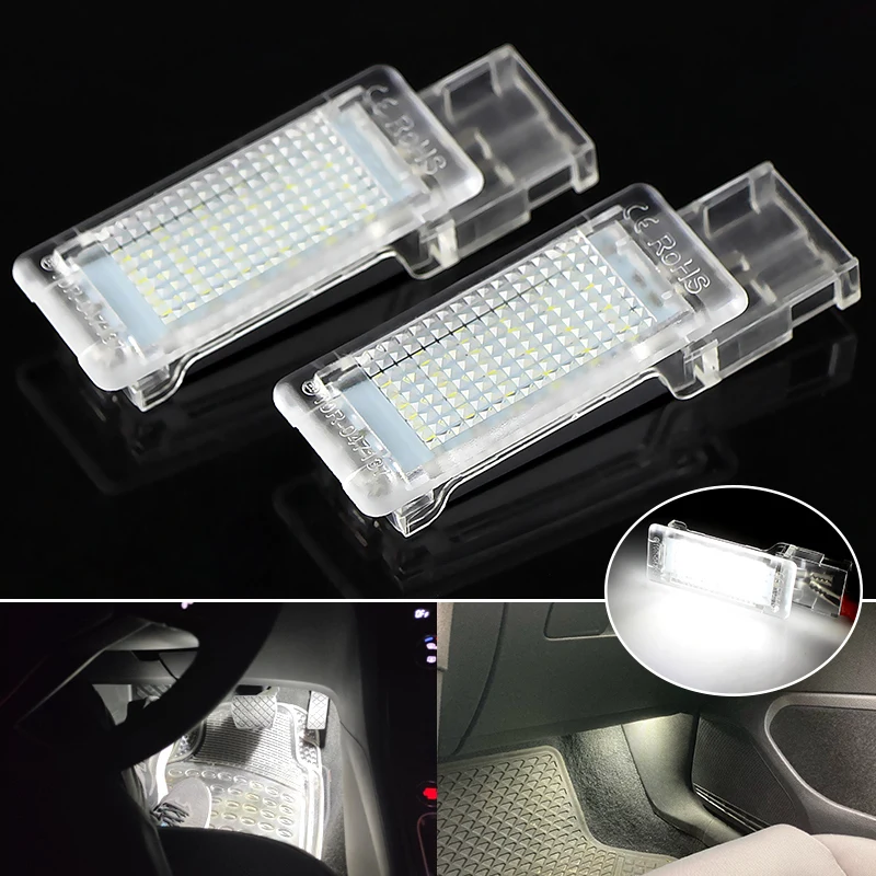 VW 골프 5/6/7 플러스 폴로 Scirocco Passat B6 B7 B8 CC Tiguan Jetta 캐디 Tourage Sharan EOS 용 2Pcs LED 인테리어 발 밑 공간 조명