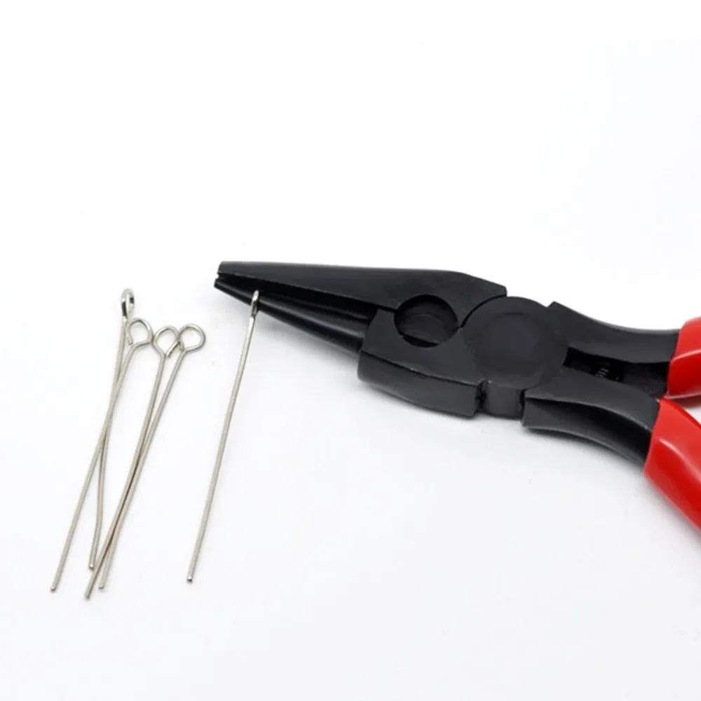 DoreenBeads Round Nose and Concave Pliers Beading Red Color DIY Making Jewelry Tool 12.5cm, sold per packet of 1
