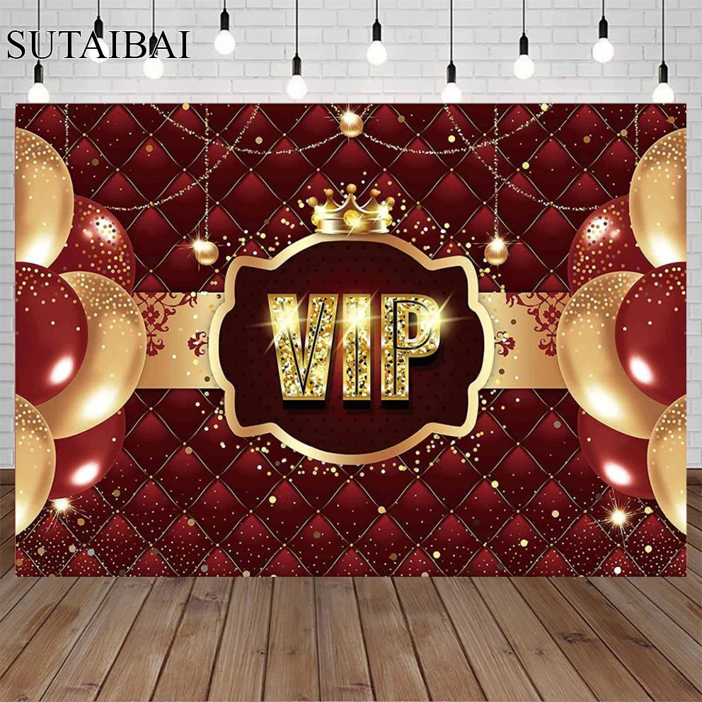 VIP Party Kulissen für Partei Booth Foto-shooting Goldene Ballon Rot Teppich Rot Fotografie Tapete Geburtstag Thema Hintergrund