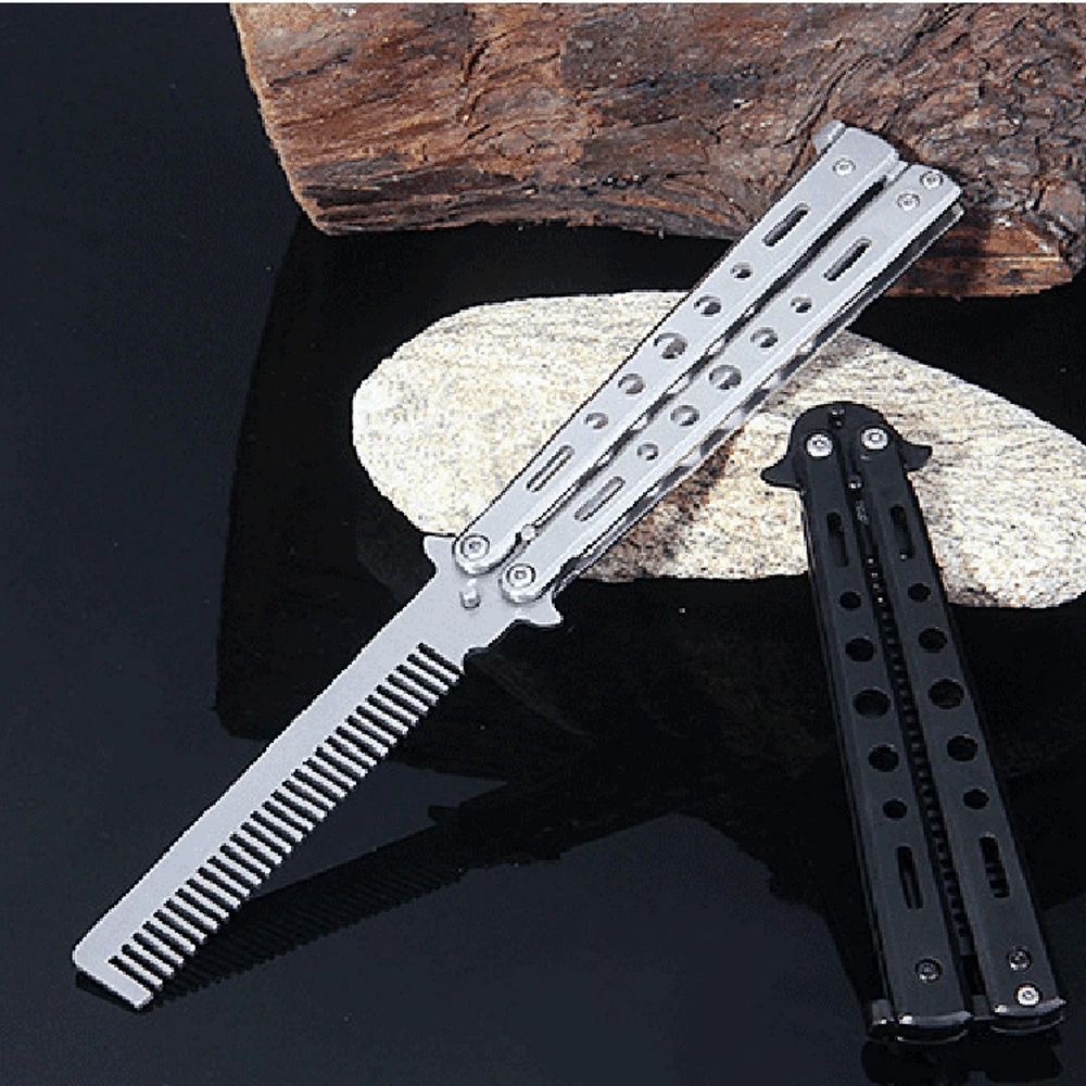 Beginner Butterfly Knife Six-hole Butterfly Practice Knife Butterfly Knife Combs Training Knife All-steel Butterfly Knife Edged