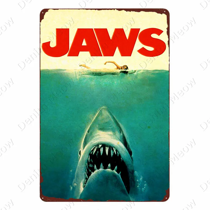 Movie Posters Film Plaque Vintage Metal Tin Signs Cafe Bar Cinema Decor E.T. JAWS Jurassic Park Retro Painting Wall Sticker N311 - Image 3