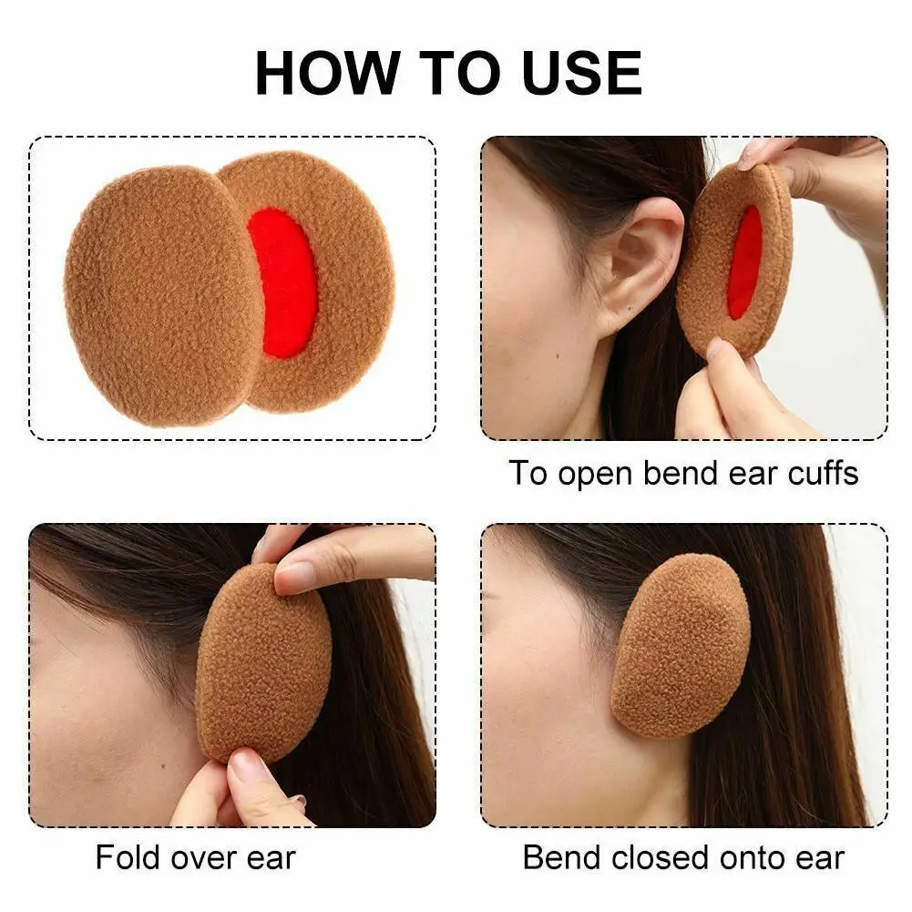 1Pair Bandless Ear Muffs Winter Warm Ear Covers Women Men Kids Outdoor Windproof Weather Warm Ear Warmer Ear Protection Cover