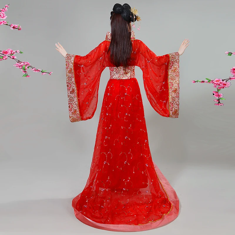 Chinese Women Ancient Costume Fairy Lady Cosplay Dress Trailing Tang Dynasty perform Princess Clothes Dance Costumes