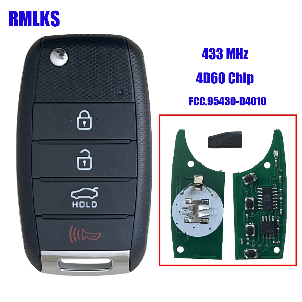 For Kia Optima 2016 2017 2018 2019 2020 Remote Key Fob P/N: 95430-D4010 FCC ID: SY5JFRGE04 433MHz