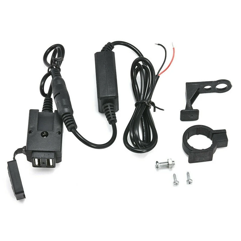 12V Waterproof Motorbike Motorcycle Dual-USB Charger Power Socket Adapter Outlet