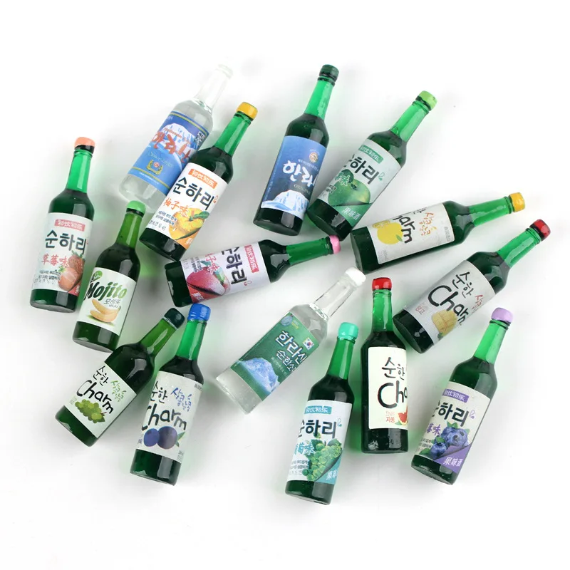 Mini botella de vino para bebidas de agua para niños, accesorio de adorno artesanal colgante, 10 piezas