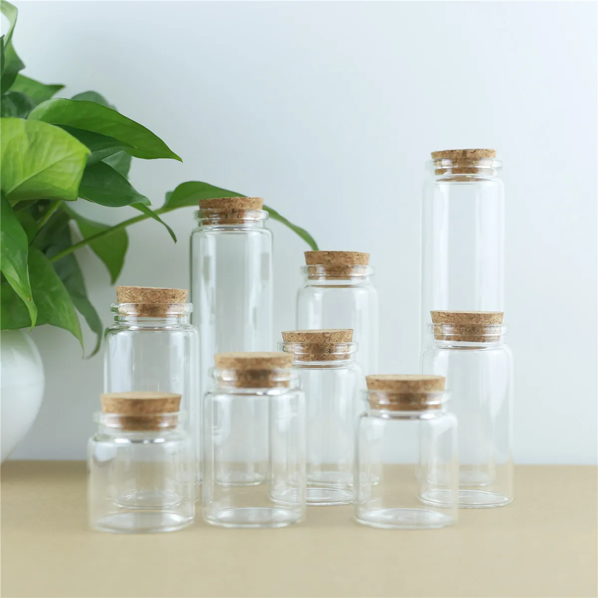 

24pcs/Lot 37mm Glass Wishing Bottles Cork Crafts Jars Cork Stopper Transparent Empty Glass Bottles