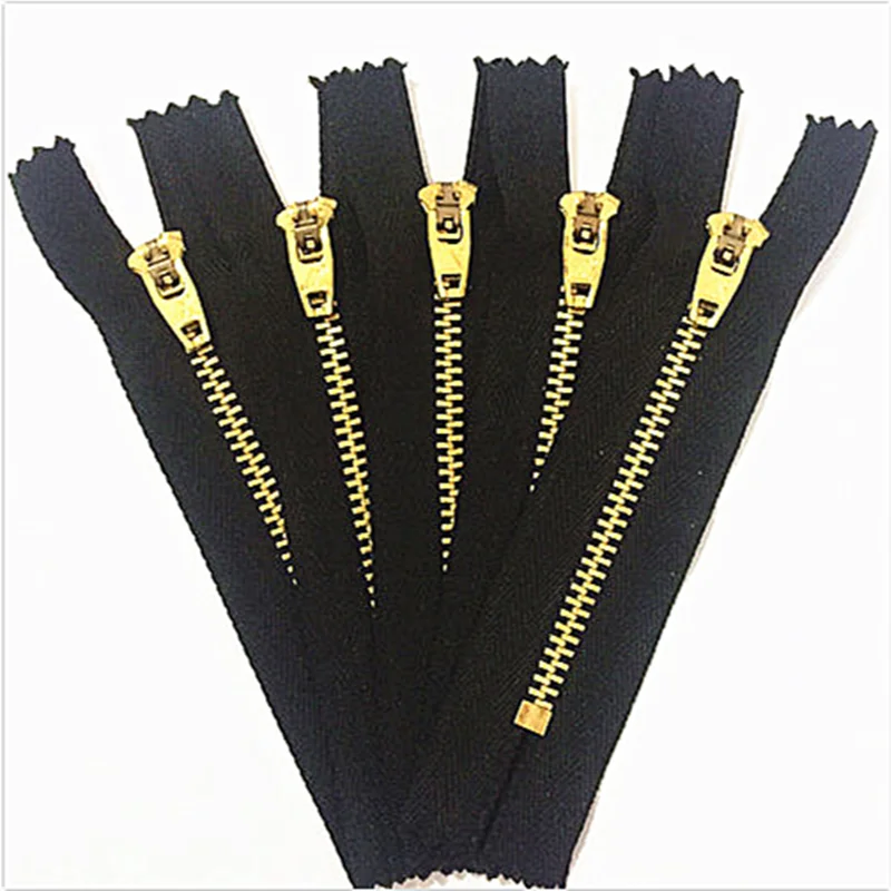 5pcs 3# 10cm/15cm /18cm  nylon brass metal zipper closed automatic lock stitching