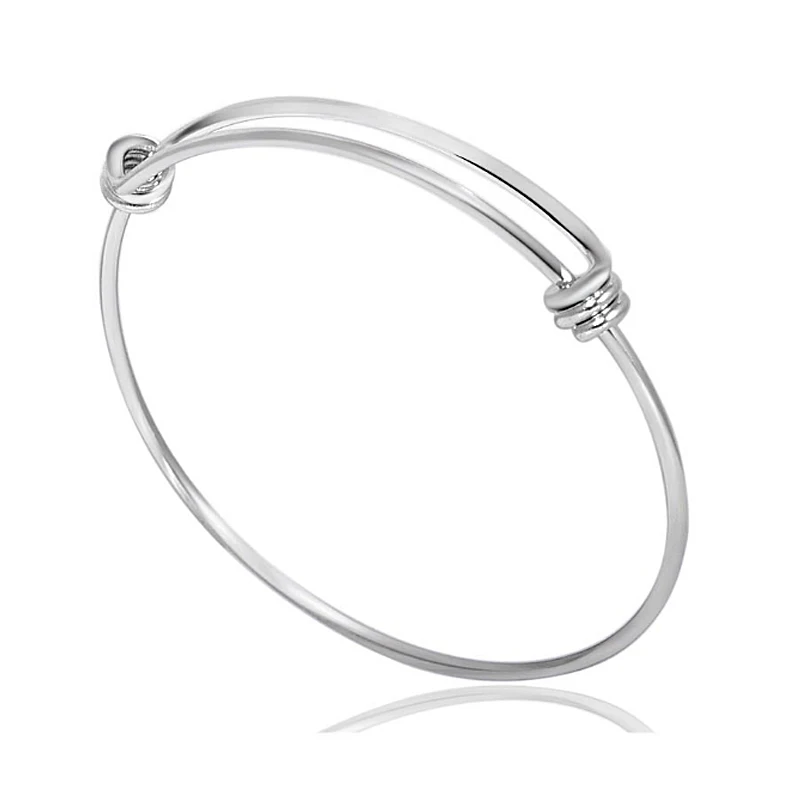 5pcs/lot  Stainless Steel DIY Charm Bangle 65mm Jewelry Finding Supplies Expandable Adjustable Wire Bangle Wholesale Women Gift