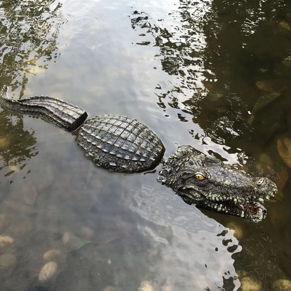 Disage Alligator Flottant Fausse Crocodile Piscine Étang Jardin - Décor Réaliste 83.5cm