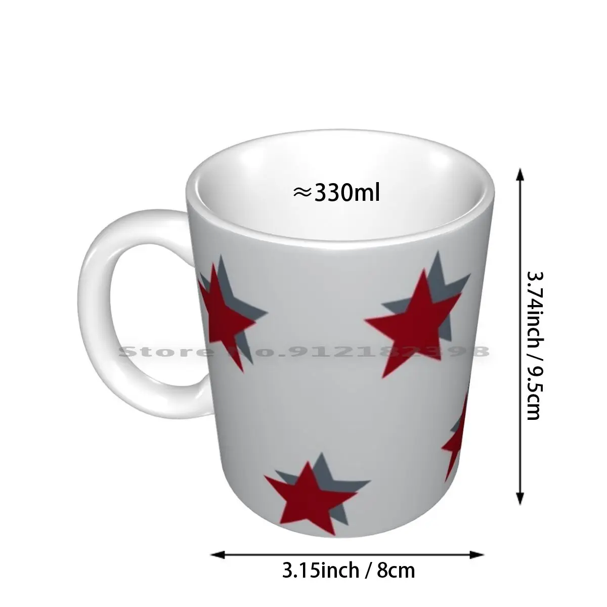 Red And Grey Stars Ceramic Mugs Coffee Cups Milk Tea Mug Colgate University Colgate White Gray Grey Raider Raiders Madison Ny