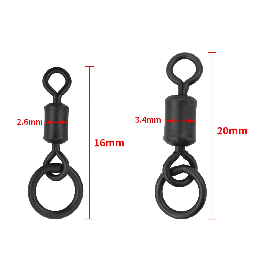 20 piece Carp Fishing Swivel for Chod Rig Link with solid ring terminal fishing tackle fishing snap swivels AE045S