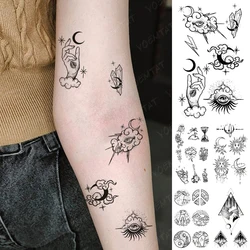 Crianças do miúdo bonito à prova dcute água tatuagem temporária adesivo olho relâmpago lua estrela brilho tatoo linha arte do corpo falso tatoos homem mulher