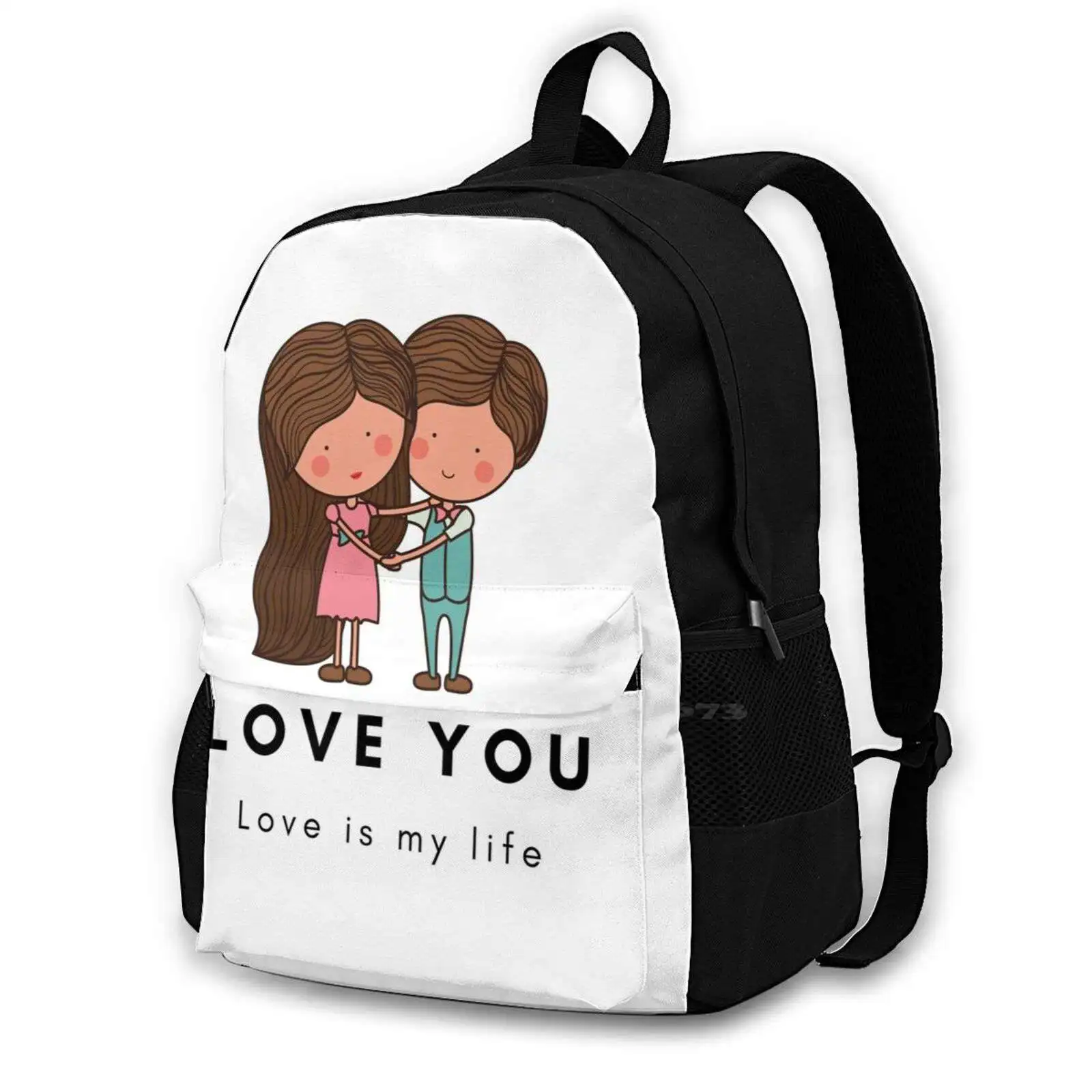 Love You Dark School Bags For Teenage Girls Laptop Travel Bags Love Design Love Couple Where Is The Love Summer Is Love Abs Cbn