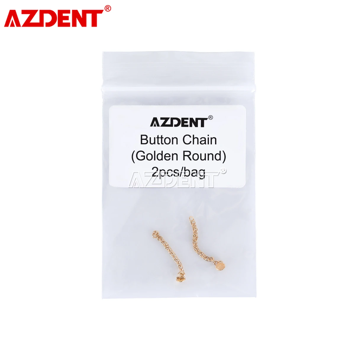 2 Teile/paket AZDENT Dental Kieferorthopädische Traktion Taste Kette Runde Basis Goldene Silber – Detail 7