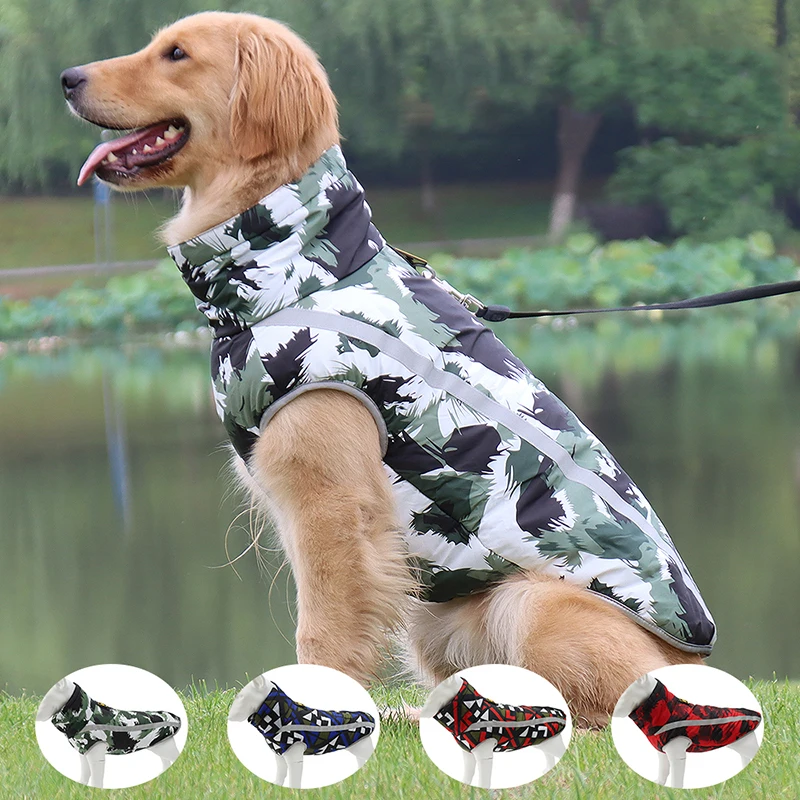 Graffiti Waterproof Dog Clothes Jacket Reflective Winter Pet Clothing Coat for Small Medium Large Dogs ropa para perro S-6XL