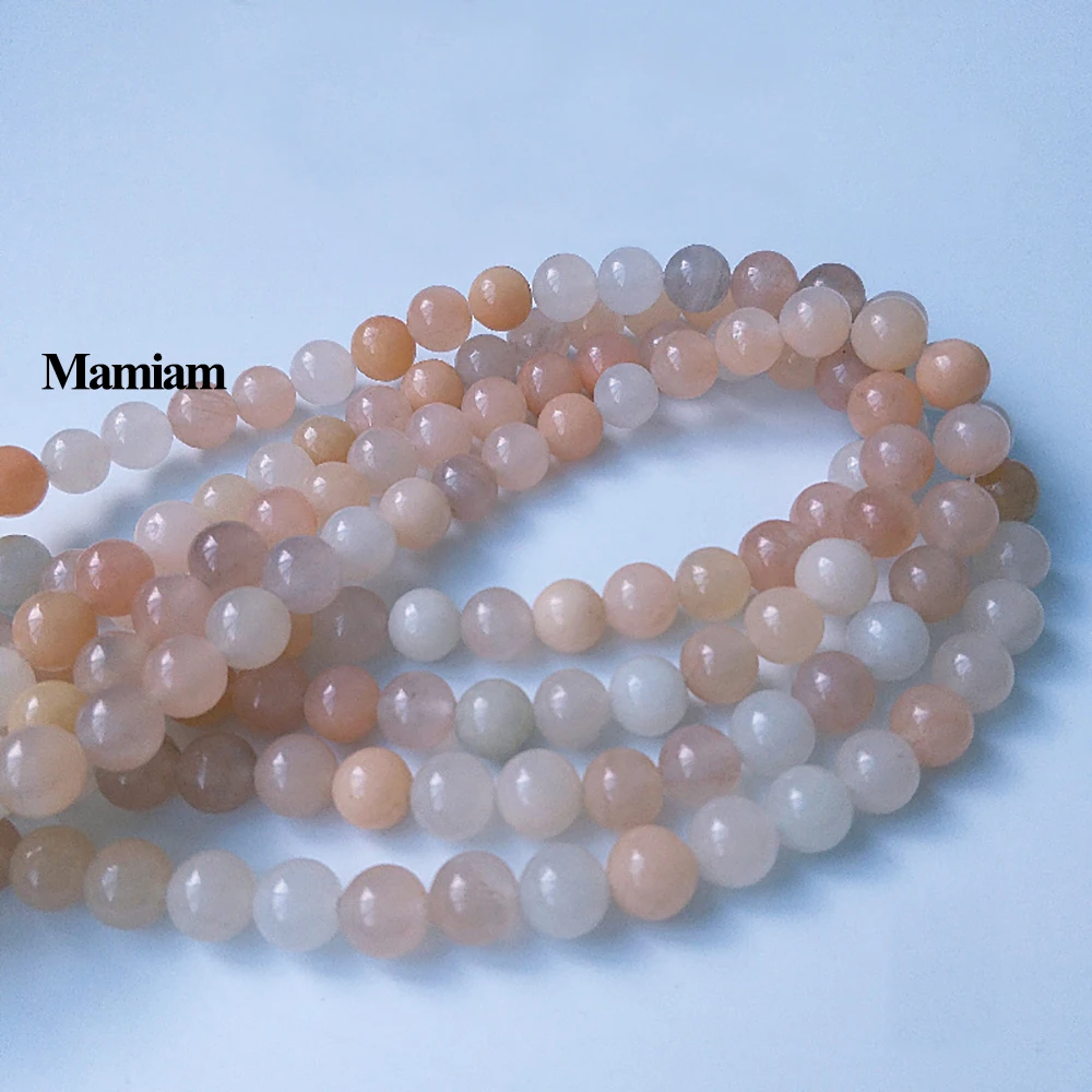 Mamiam Natural Pink Aventurine Charm Beads 6-10mm Smooth Round Stone Diy Bracelet Necklace  Jewelry Making Gemstone Gift Design