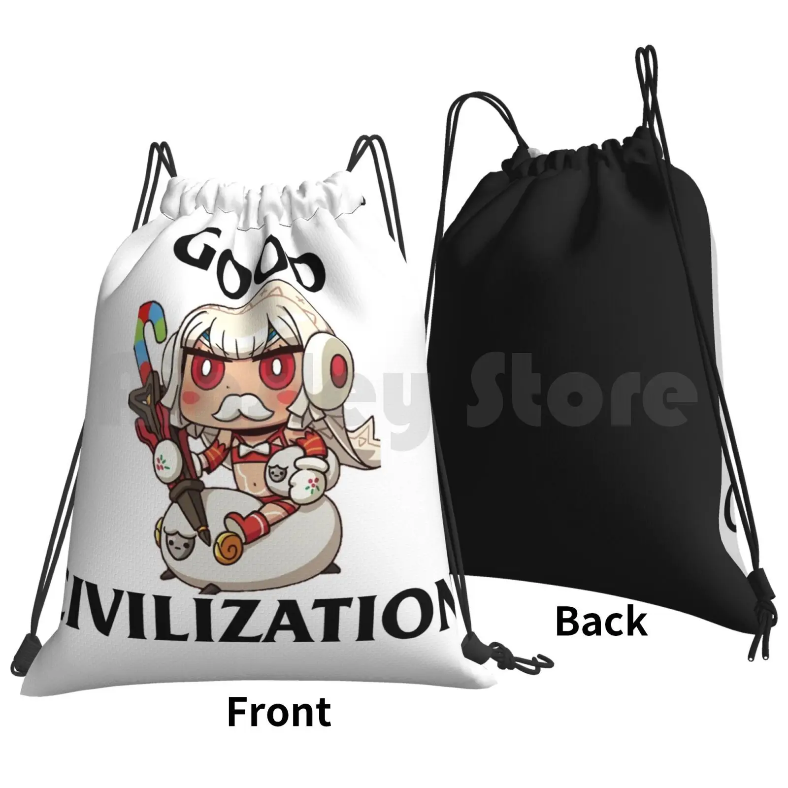 Fate Grand Order ( Fgo )-Altera-Good Civilization Meme Backpack Drawstring Bags Gym Bag Waterproof Fate Grand Order Fgo