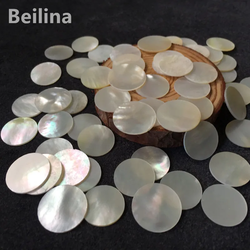 10pcs 15mm/18mm/20mm white Natural mother of pearl shell DIY musical instrument accessories and home crafts decoration materials