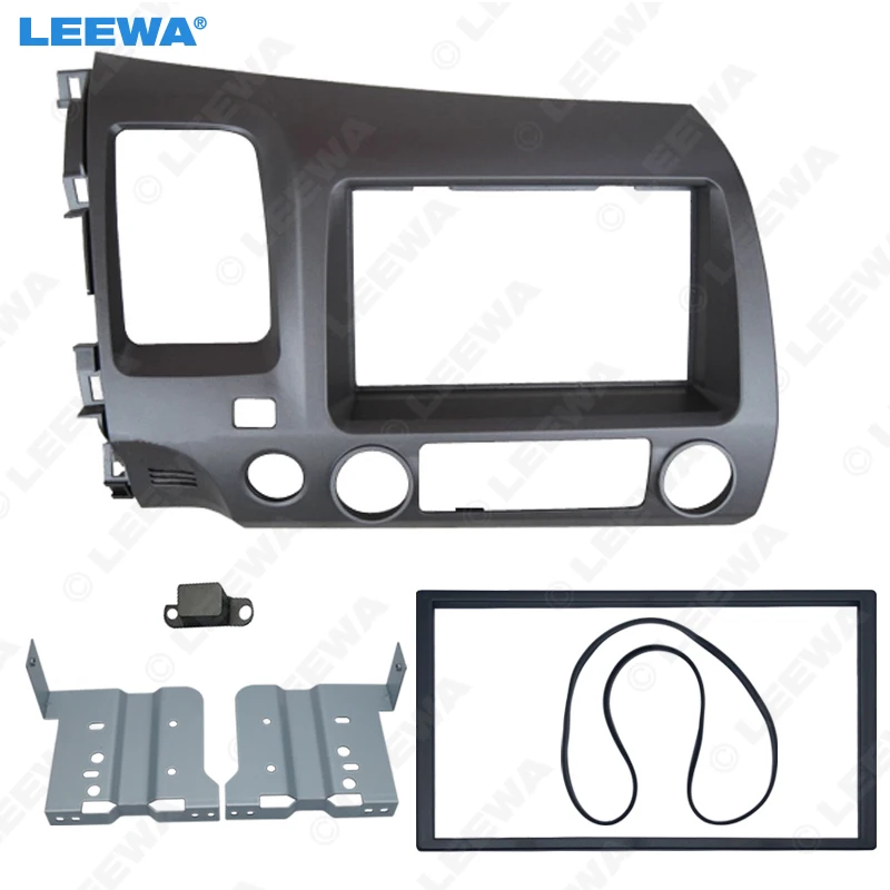 

LEEWA Car CD/DVD Stereo Panel 2Din Fascia Frame For HONDA Civic(LHD,with SRS hole) 2007-2011 Radio Dash Mounting Installation