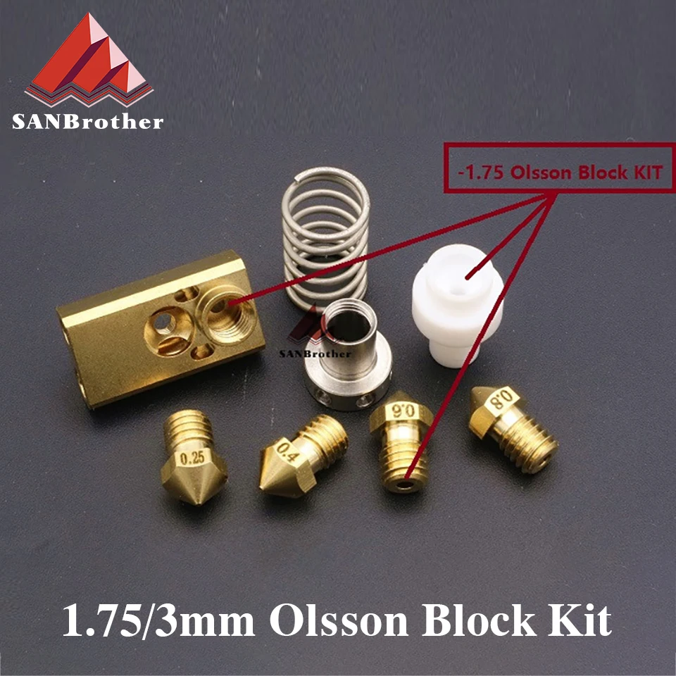 Aktualizacja drukarki 3D UM2 + 2 UM2 rozszerzony Olsson bloku dyszy gorący koniec zestaw dla 1.75/3mm filament blok grzewczy cała cena