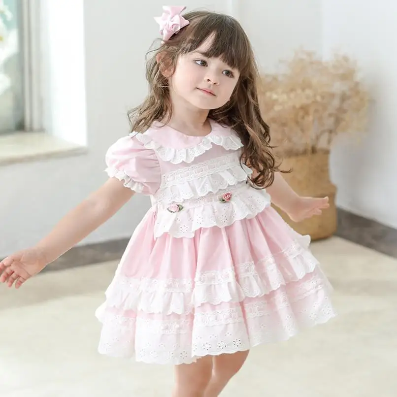 Girl Summer Lolita Dress Toddler Princess Dresses For Kids Baby Girls Spanish Birthday Wedding Party Easter Eid Ball Gown Y2929