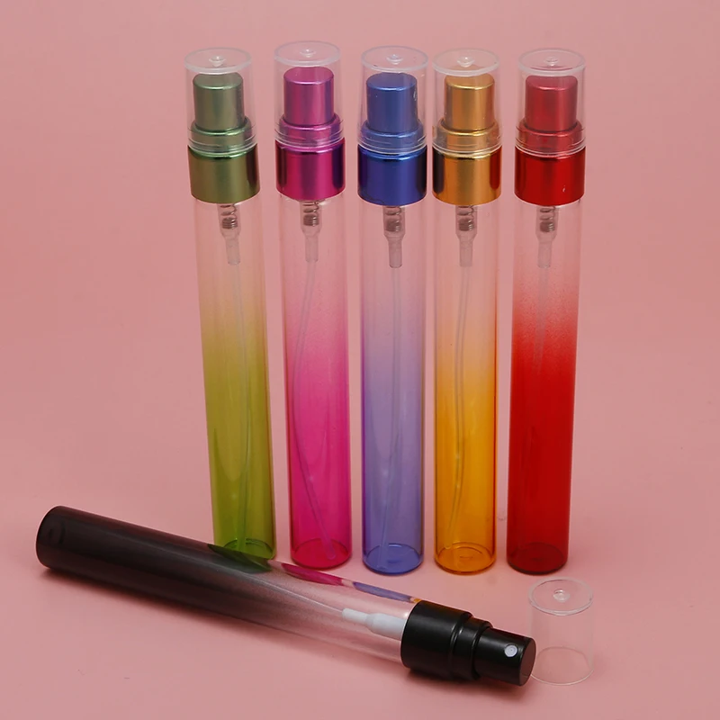 6Pcs 10Ml Mini Promotion Sample Gradient Empty Refillable Glass Spray Travel Perfume Bottle, Glass Perfume Vial Parfum Bottles