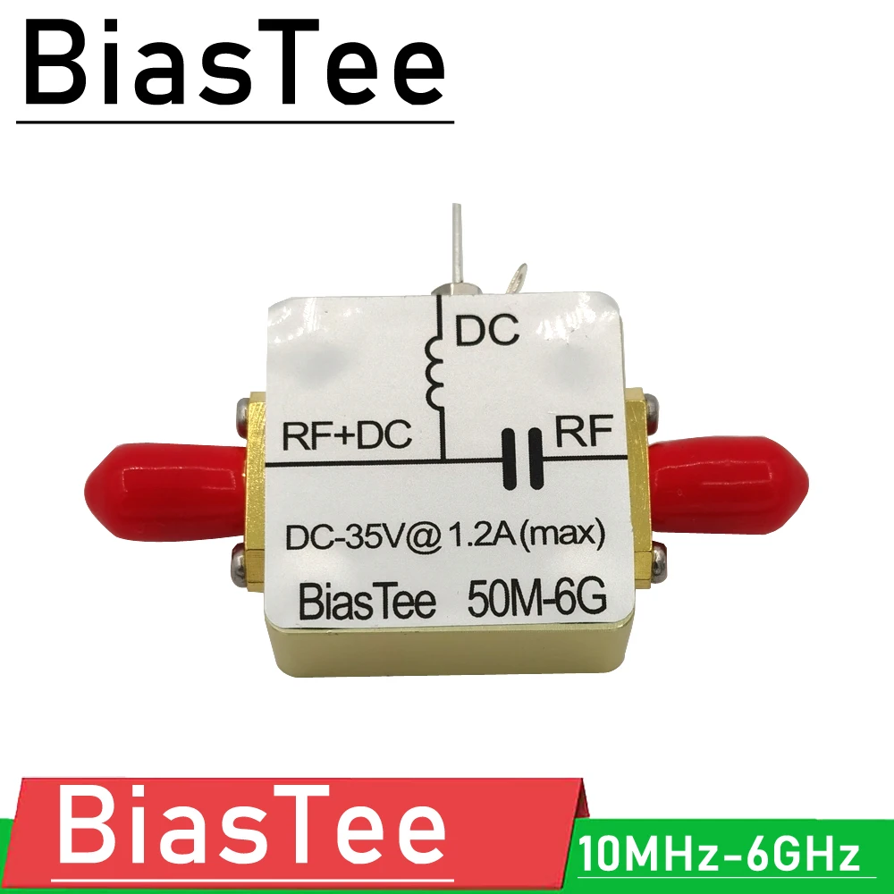 1M-6GHz Bias Tee RF feed Biaser Coaxial feed BiasTee box FOR HAM radio Amplifier SDR Antenna spectrum analyzer signal source