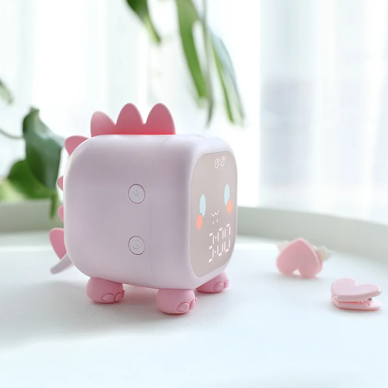 Lampe LED en Silicone originale, alarme intelligente USB, chronométrage vocal, design de dessin animé, pour chambre à coucher, Protection des yeux, veilleuse, offre spéciale