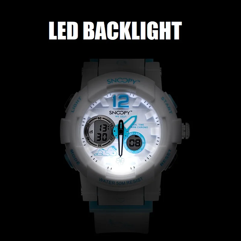 SnoAmendments-Montre-bracelet de sport à quartz pour enfants, affichage de touristes, lumière noire LED, multifonction, garçon, fille, jeune