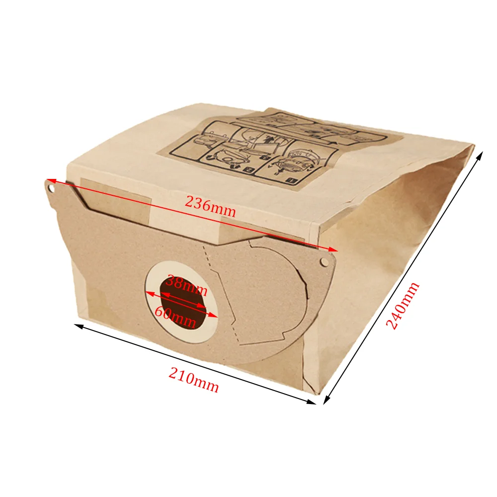 ถุงหูรูดสำหรับ Karcher WD2250 A2004 A2054 MV2 WD2หุ่นยนต์อะไหล่เครื่องดูดฝุ่นเปลี่ยนถุงกระดาษ