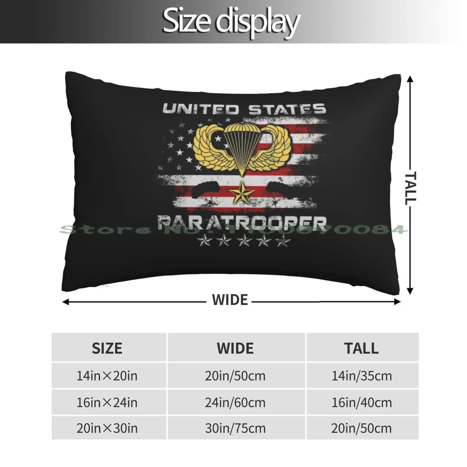 United States Paratrooper Veteran T-Shirt Proud Us Airborne Veteran 4th Of July , Patriotic Gift Pillow Case 20x30 50*75 Sofa