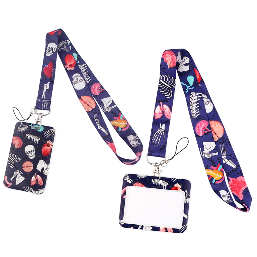 

ER825 Medical Human Organ Doctor Nurse Lanyard Horizontal Direction ID Card Holder Bus Card Holder Staff Card Hang Rope