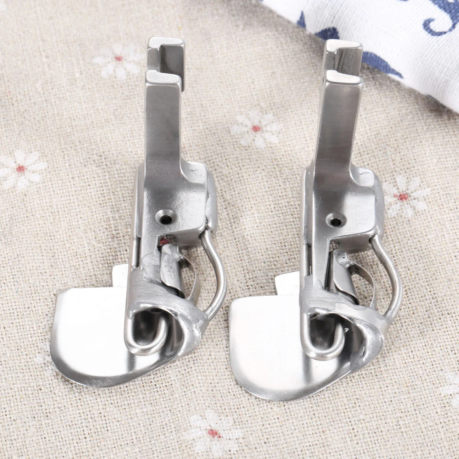 1Pc 1/16 1/8 Steel Industrial Single Needle Flatcar Sewing Machines Hemmer Presser Foot 3-fold Spring Type Hemming Crimping Foot