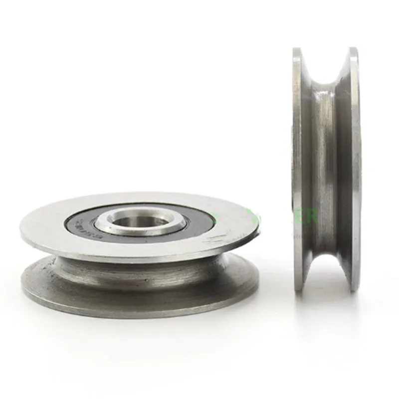 QIPANG 5*16*5mm U624ZZ cuscinetto cuscinetti in acciaio, scanalature a U, larghezza della scanalatura ruota di sollevamento in fune metallica da 4,5mm