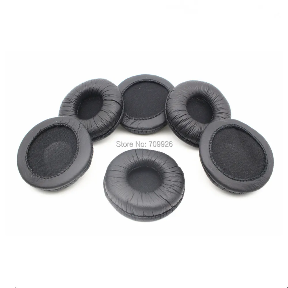 50Pcs 60mm Leather Ear Pads Soft Sponge Ear Cushions Replacement Earpads 6cm Leatherette Earpads for Rapoo H6060 H8000 headsets