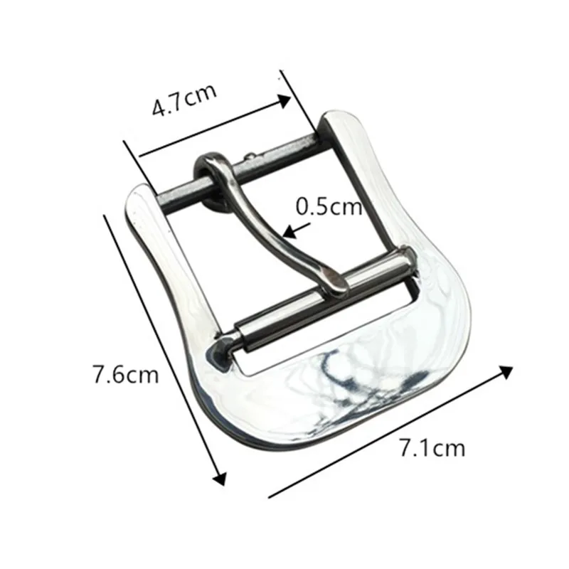 Mirror Stainless Steel Pin Heavy Belt Buckle Strap Hardware 47mm