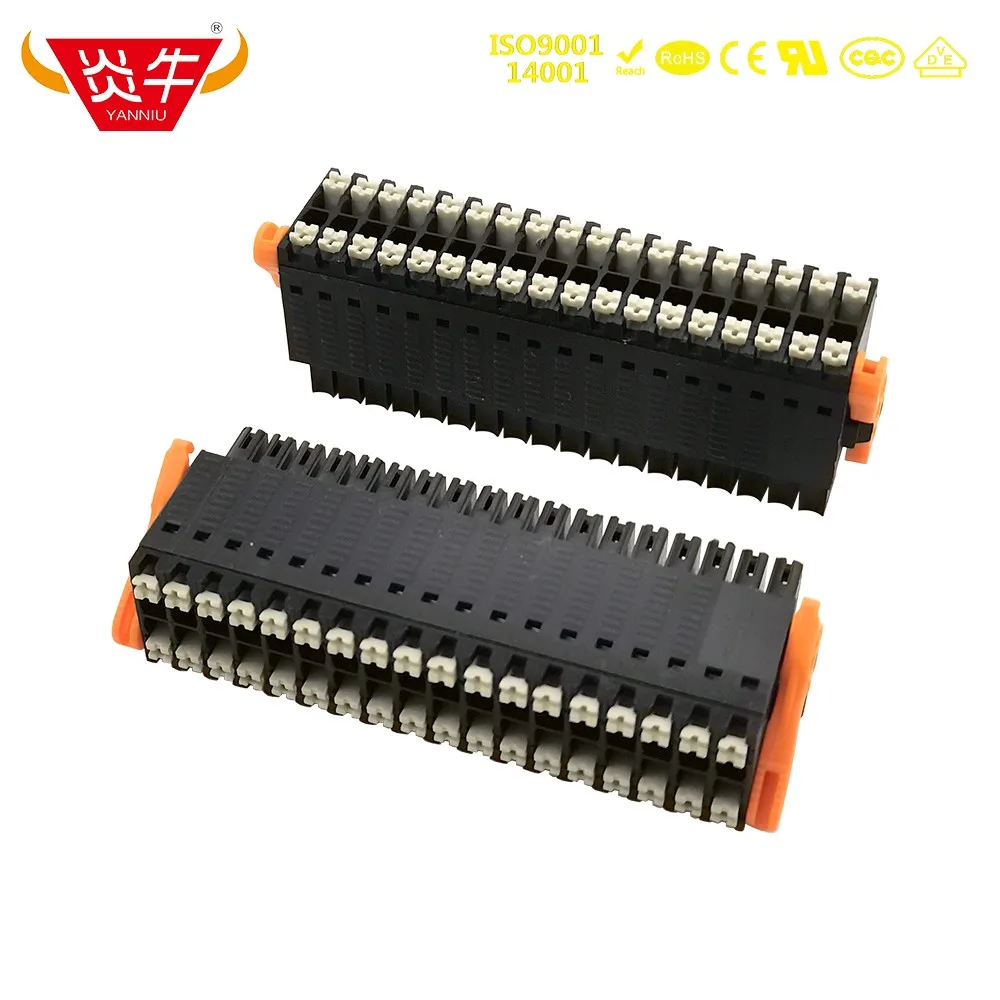 

10Pcs 3.5mm 15EDGKNHBG Double Layer Spring PCB Terminals Quick Connection Removable 2*2P-18P YANNIU