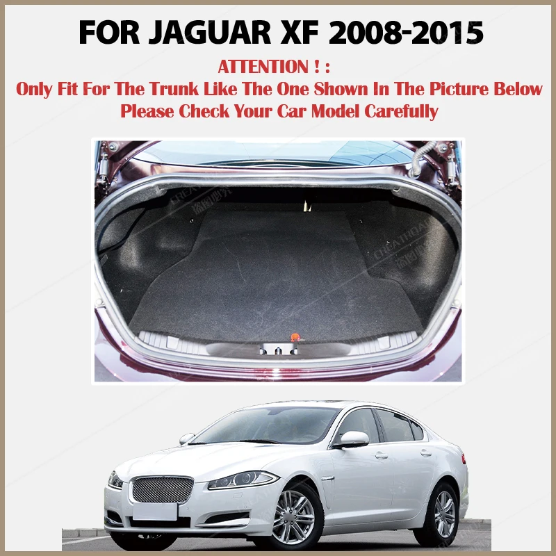 Car trunk mat for Jaguar XF Sedan 2008 2009 2010 2011 2012 2013 2014 2015 Cargo Liner Carpet Interior Parts Accessories Cover