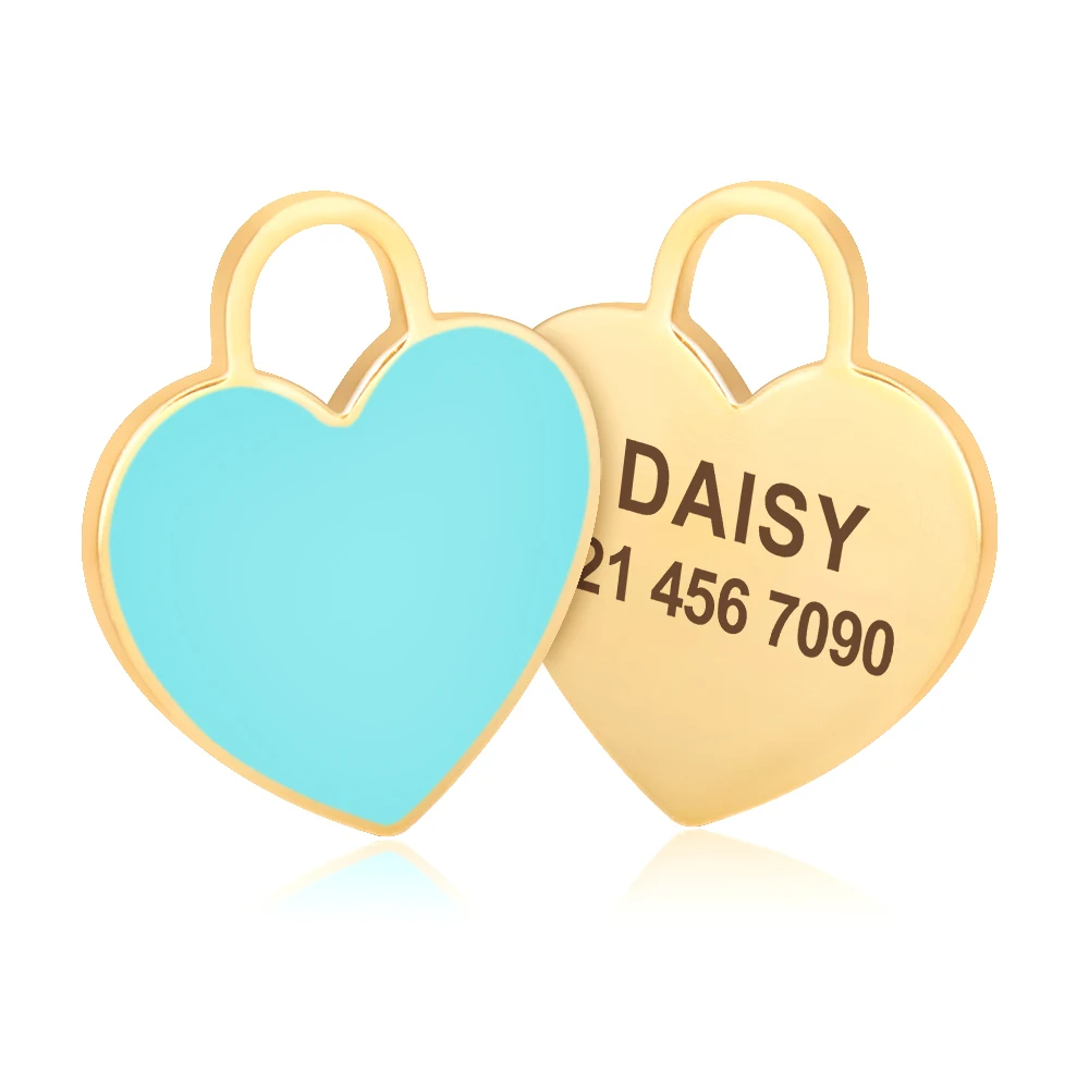 Customized Dog ID Tag Personalized Dogs Cat Kitten Tags Free Engraved Cat Nameplate Pet Collar Pendant Accessories Heart Shpae