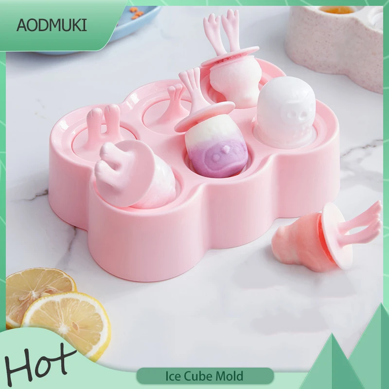 

Homemade Ice Cream Silicone Mould Cartoon Animal Shape Children Ice Cream Mini Popsicles Easy Demold Candy Ice Cube Ball Mould