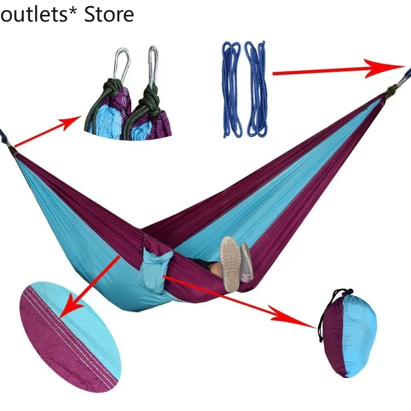 

Двойной гамак для отдыха, уличный гамак для кемпинга, портативный гамак, для взрослых, детей, для родителей и детей, игровые комнатные качели