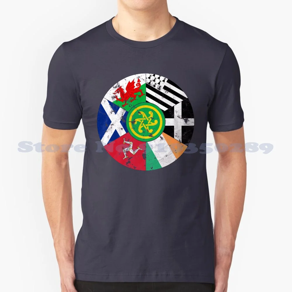 Nations Flags , Pan , Wales , Scotland , Ireland , Brittany , Cornwall , Isle Of Man 100% Cotton T-Shirt Wales Scotland Isle Of