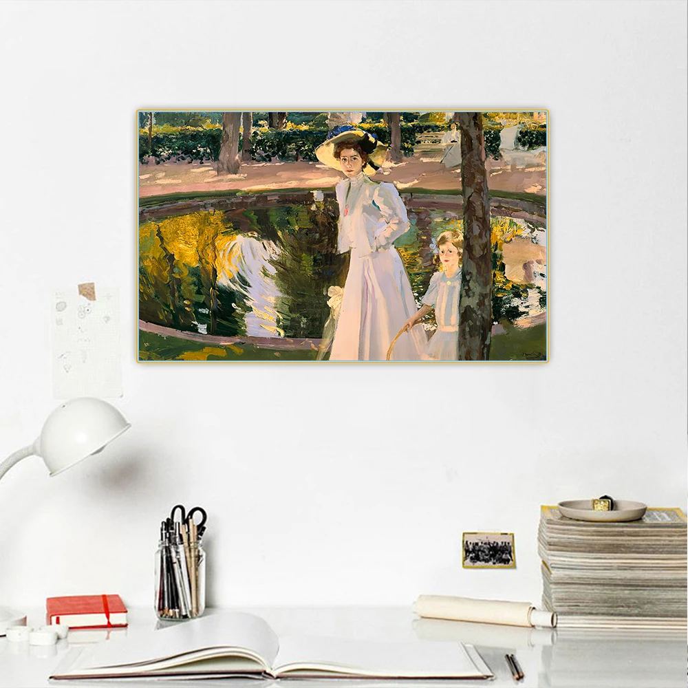 Citon Joaquin Sorolla《Marian In The Gardens La Granja》Canvas Oil Painting Artwork Decorative Picture Wall Decor Home Decoration